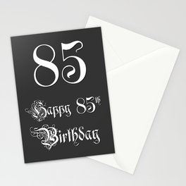 [ Thumbnail: Happy 85th Birthday - Fancy, Ornate, Intricate Look Stationery Cards ]