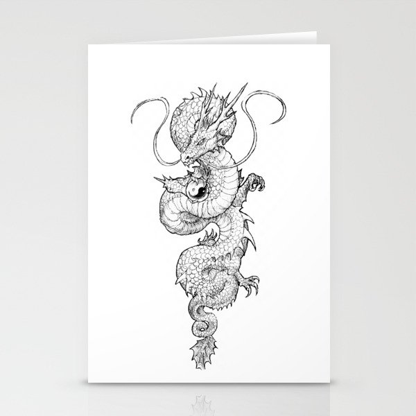 chinese dragon tattoo japanese dragon drawing dragon ink dragon Stationery Cards