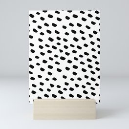 Brush Dot Pattern White Mini Art Print