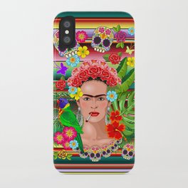 Frida Kahlo Floral Exotic Portrait iPhone Case