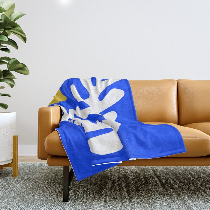 Henri Matisse - Leaves - Deep Blue Throw Blanket
