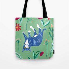 Cat in the Wildflowers Tote Bag