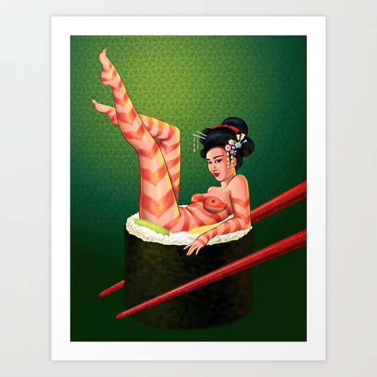 Sushi Girl Art Print