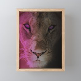Lush Pink Lioness Framed Mini Art Print