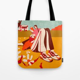 Reading in the park Tote Bag