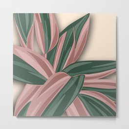 Stromanthe Triostar Houseplant Metal Print | Botanical, Modern, Digital, Jungle, Stromanthe, Urbanjungle, Abstract, Plant, Leaves, Drawing 