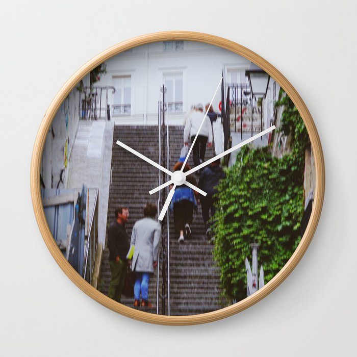 Unfocused Paris Nº 9 | Steep steps to Montmartre | Out of focus photography Wall Clock