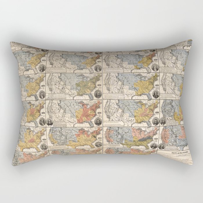 United States-The presidential elections-1877 vintage pictorial map Rectangular Pillow