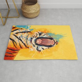 Wild Yawn - Tiger portrait Rug