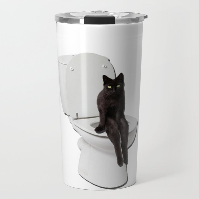 Toilet Cat Travel Mug