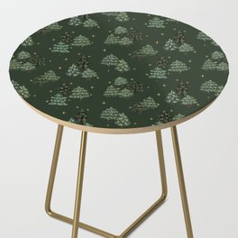Starry night pine trees christmas pattern Side Table