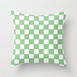 Sage checkerboard Throw Pillow