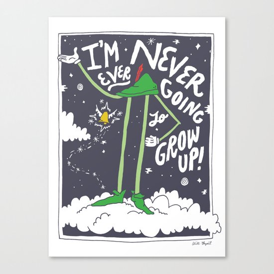 Peter Pan: Never Going to Grow Up! Canvas Print