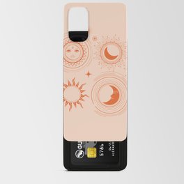 Moon and Sun on Pink Android Card Case