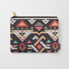 Geometric native Aztec pattern tribal style native tribal background bold colors mexican design Carry-All Pouch