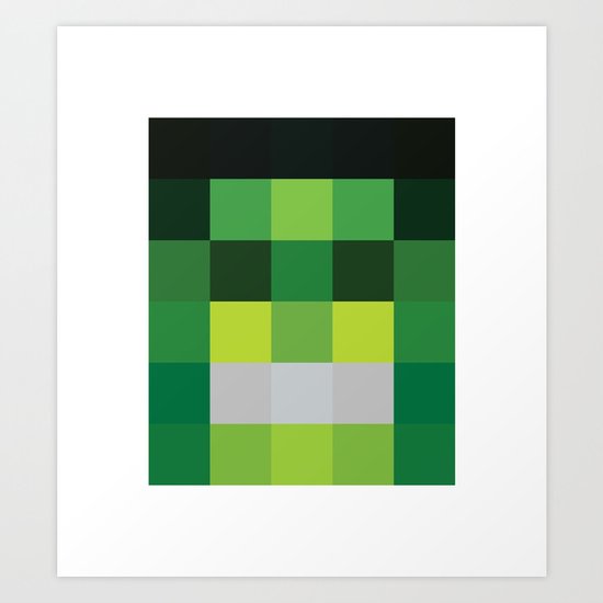 hero pixel green black Art Print