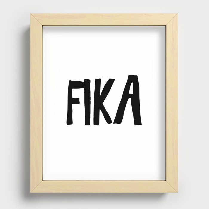 Fika Sweden Swedish Coffee Break Recessed Framed Print