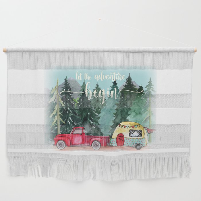 Let The Adventure Begin Forest Camping Wall Hanging