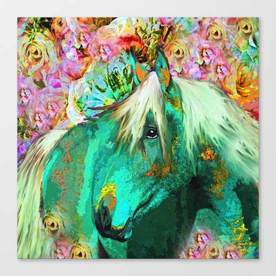 HORSE IN THE GARDEN Canvas Print