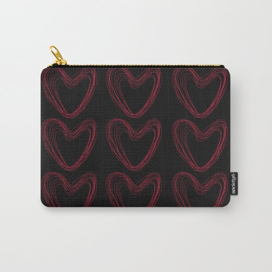 Red Hearts Carry-All Pouch
