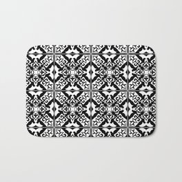 Moroccan Tile Pattern in Black and White Bath Mat