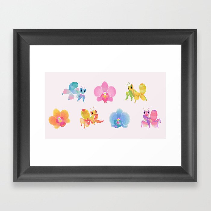 Orchid mantis Framed Art Print