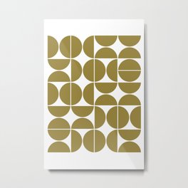 Mid Century Modern Geometric 04 Flat Gold Metal Print