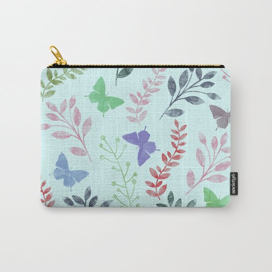 Watercolor flowers & butterflies II Carry-All Pouch