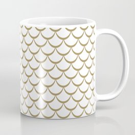 Gold and White Mermaid Scales Coffee Mug