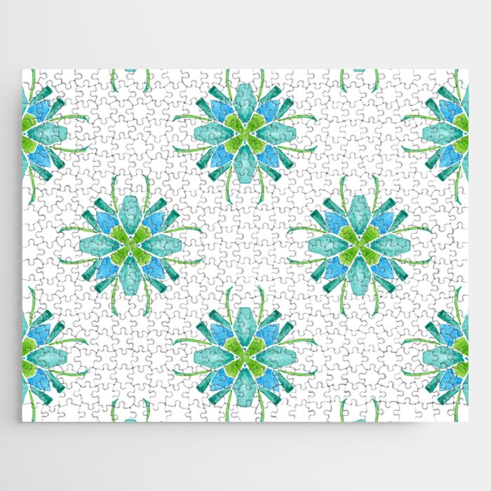 Green Flowers Jigsaw Puzzle