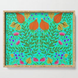 Tulip floral turquoise  Serving Tray