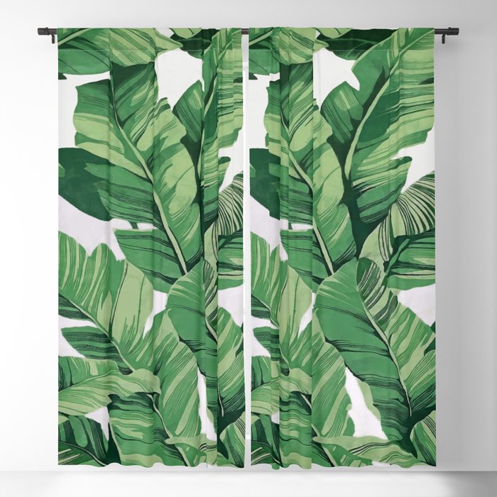 Tropical banana leaves V Blackout Curtain by CatyArte | Society6