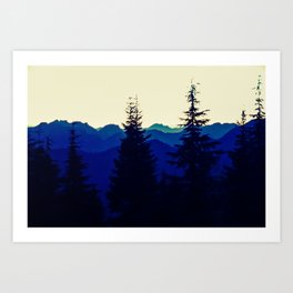 Mountains in North Vancouver under Smokey Skies Art Print