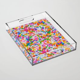 Dessert Rainbow Sprinkles Pattern Acrylic Tray