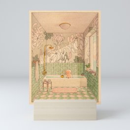 Bath in Green Mini Art Print
