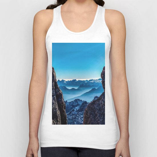 Moutain sky ice blue Unisex Tank Top