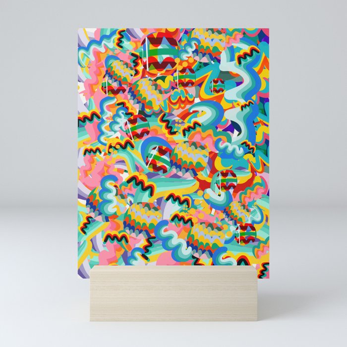 Colorful Abstract Graffiti Pop Art Pattern Design by Emmanuel Signorino  Mini Art Print