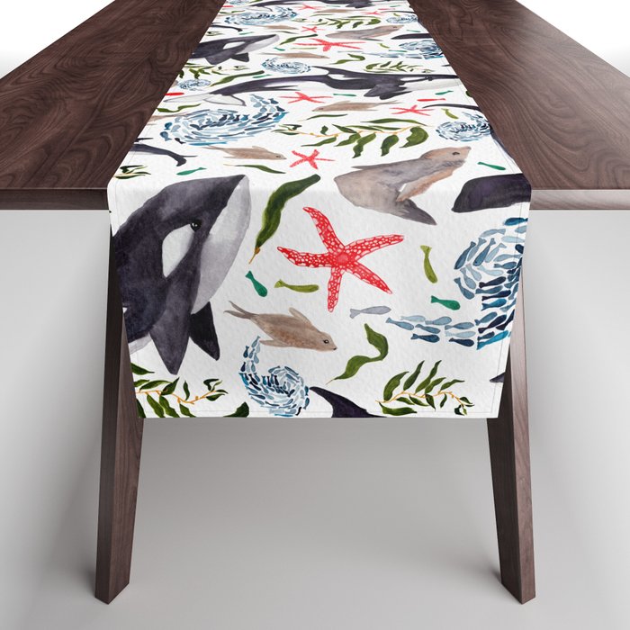 Orcas and Seals Table Runner