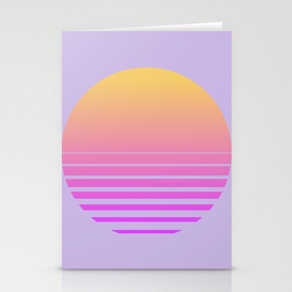 synthwave sunset Stationery Cards