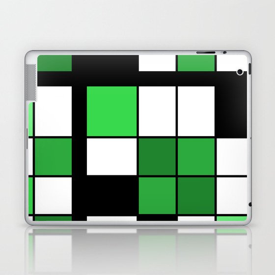 De Stijl Style Geometrical Art Green Laptop & iPad Skin