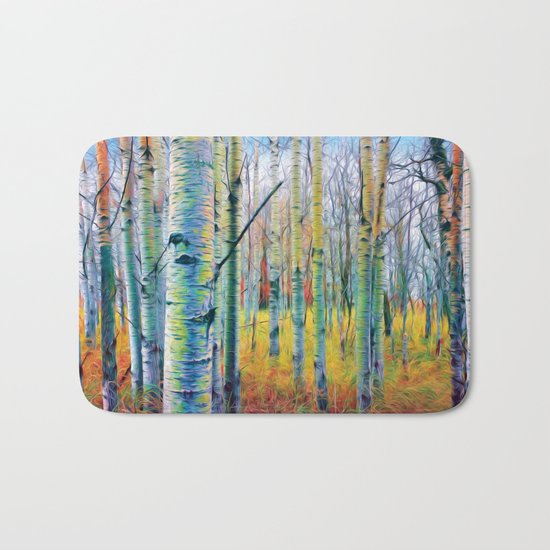 Aspen Trees in the Fall Bath Mat