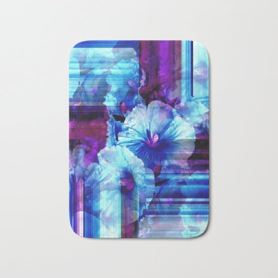 Petals In Blue Bath Mat