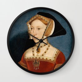 Jane Seymour, Queen of England_Hans Holbein the Younger  German artist and printmaker (1497-1543) Wall Clock | Acrylic, Renaissancestyle, Andprintmaker, Printmaker, Hans, Holbein, Seymour, Painting, Jane, Queenofengland 