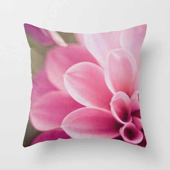 Pink Dahlia Throw Pillow