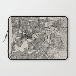 Perth - Australia - Black and White City Map Laptop Sleeve