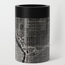 PORTLAND USA - Black and White City Map Can Cooler