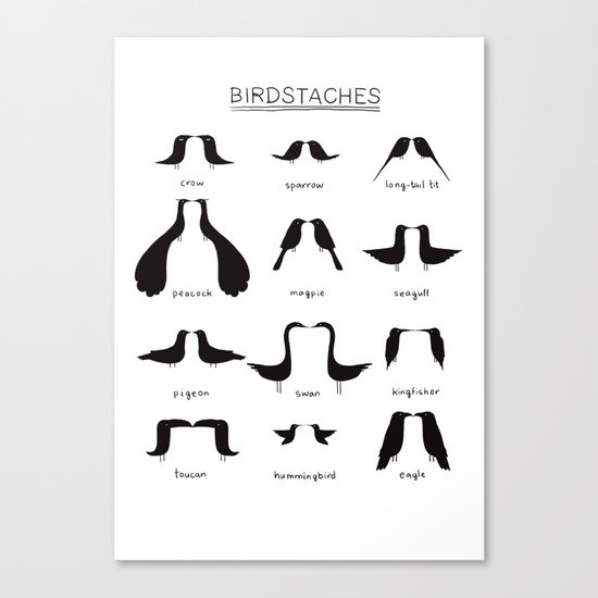 Birdstache Canvas Print