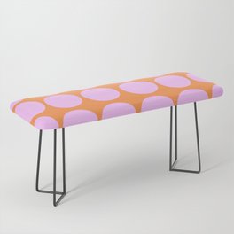Retro Modern Pink On Orange Polka Dots Bench