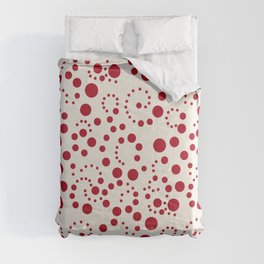 Red Dark Raspberry Spiral Dots Pattern Comforter