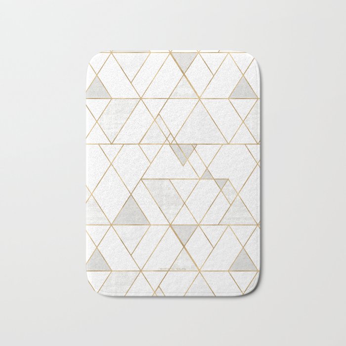 Mod Triangles Gold and white Bath Mat